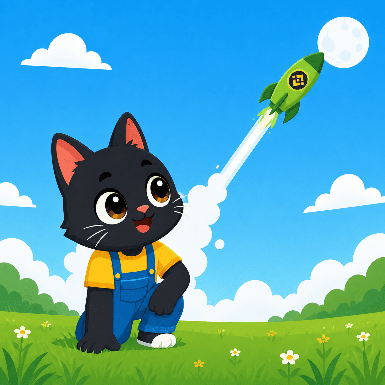 Maxcat smiling beneath the sky